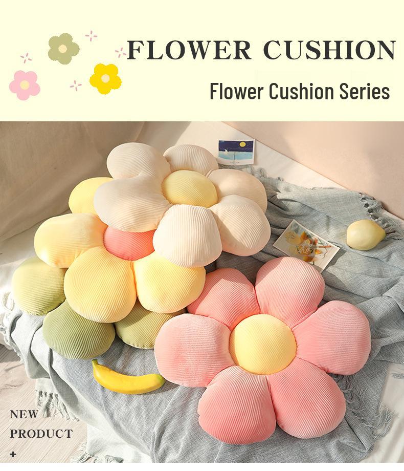 Nordic Daisy Plush Throw Pillow - Flower Petal Cushion for Sofa, Bay Window, or Floor.