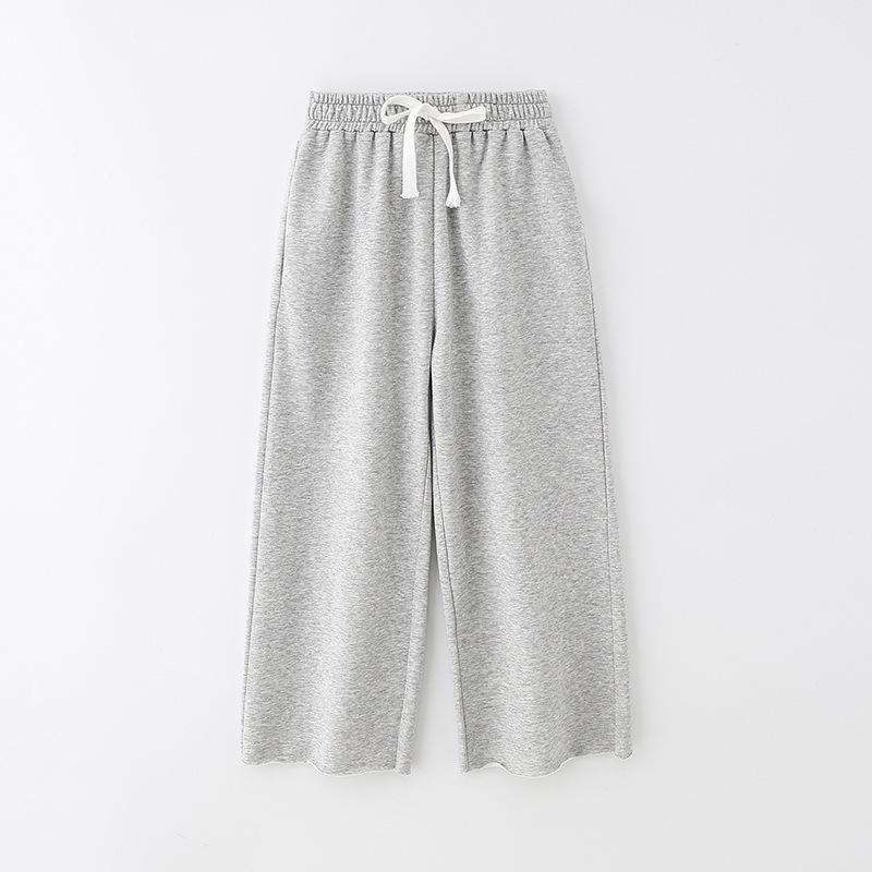 Girls' Spring 2025 Korean Style Straight-Leg Casual Pants for Kids