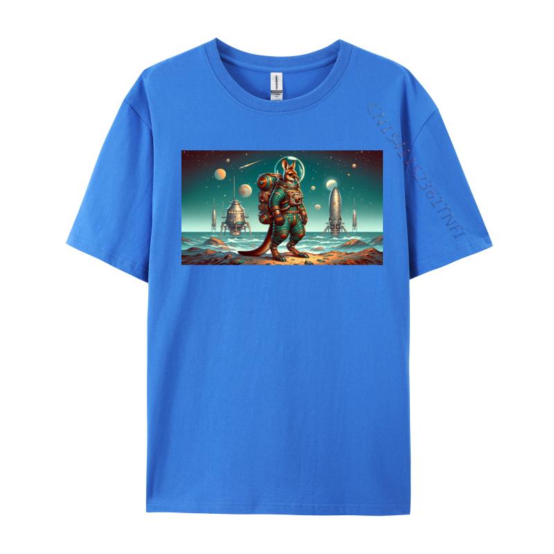 Atompunk Kangaroo Astronaut Tshirts All Cotton Tops Shirt for Unisex Beach Tshirts Brand New Graphic Tees