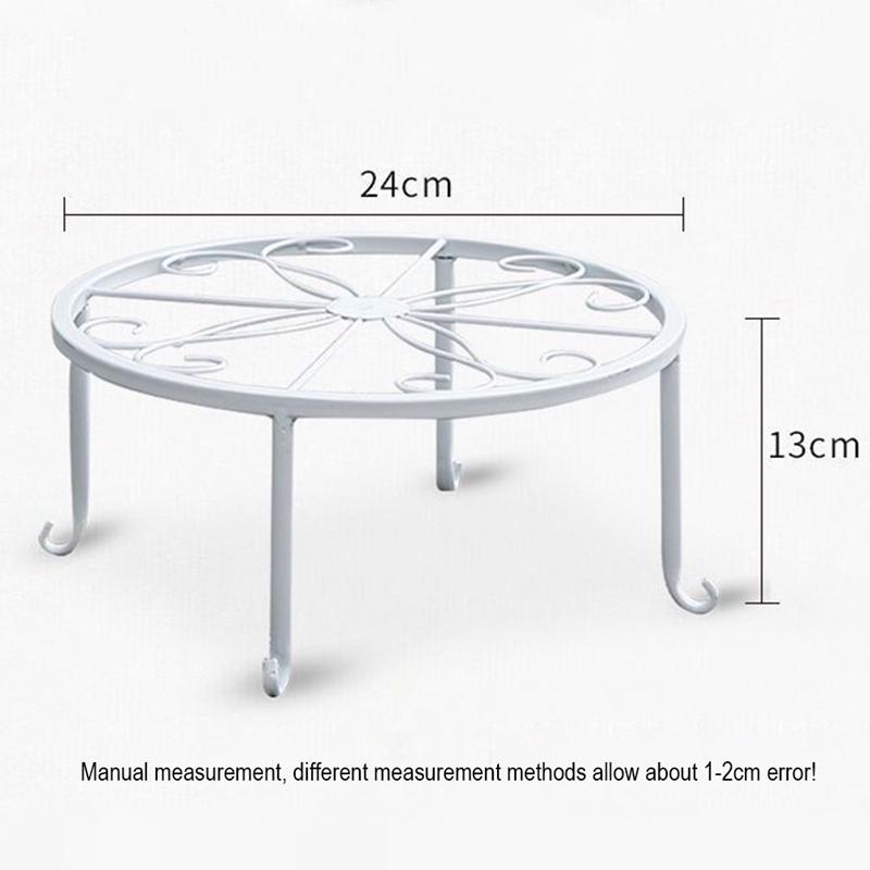 24cm Metal Plant Stand Flower Pot Base Holder Home Garden Indoor Outdoor Flower Plant Display Free Standing Bonsai Holder Stand