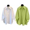 Women's Shirt Cotton Long Sleeve Loose Fit Blouse Solid Color Pointed Lapel Collar Spring Autumn Shirt for Parties Travel Work