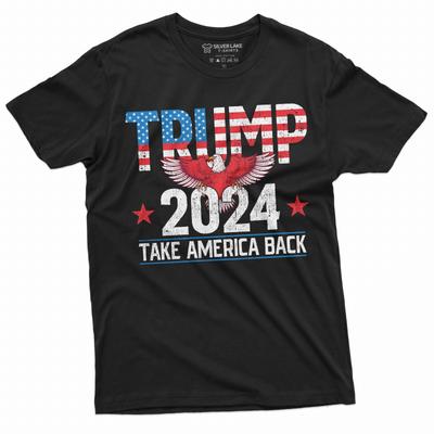 Trump 2024 Shirt Take America Back T-Shirt USA Eagle Patriotic Flag Shirt