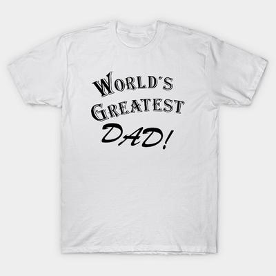 Men Black Print T-shirt World'S Greatest Dad! Seinfeld No-Cut Heat Transfer Print Cotton Tshirt