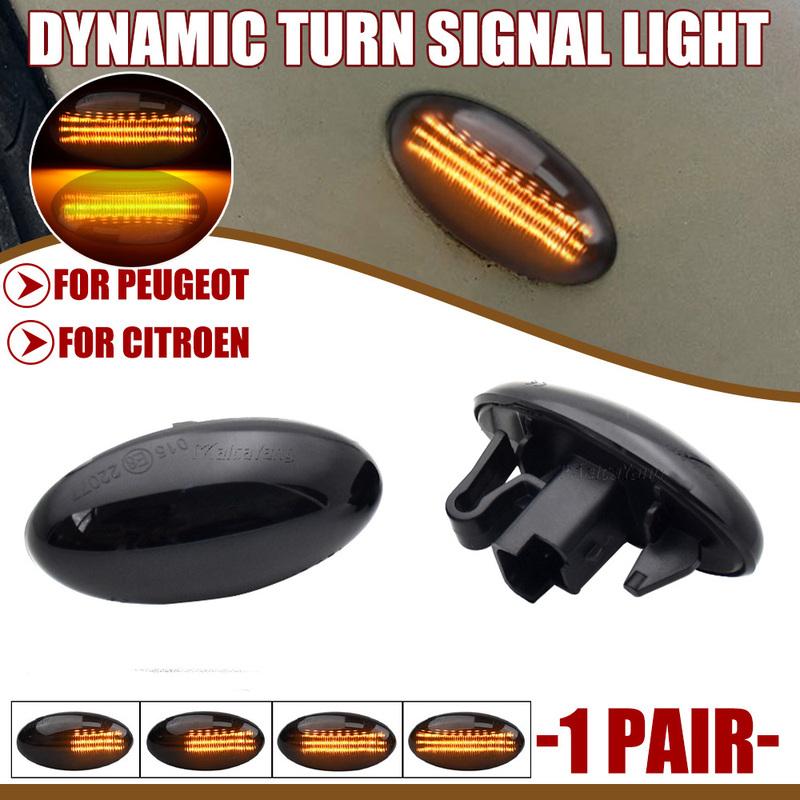 Dynamic Fender Turn Signal Turn Signal Light For Peugeot Citroen C1 C2 C3 C5 C6 107 206 307 407 607 1007 Expert Berlingo Jumpy