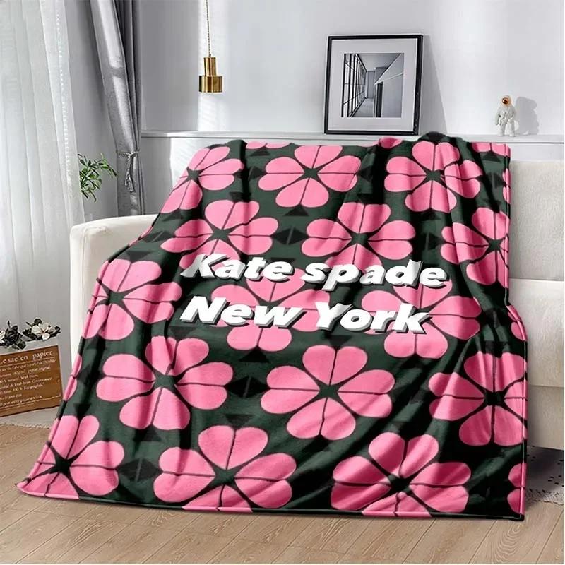 Fashion Brand Logo Ke-Kate-Spade-e Plush Blanket Home Sofa Bed Decoration Portable Picnic Gift Warm Blanket