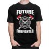 Custom Future Firefighter Tshirts for Men Short Sleeves Casual T Shirt Fire Rescue Fireman Tshirts Slim Fit Pure Cotton Tees