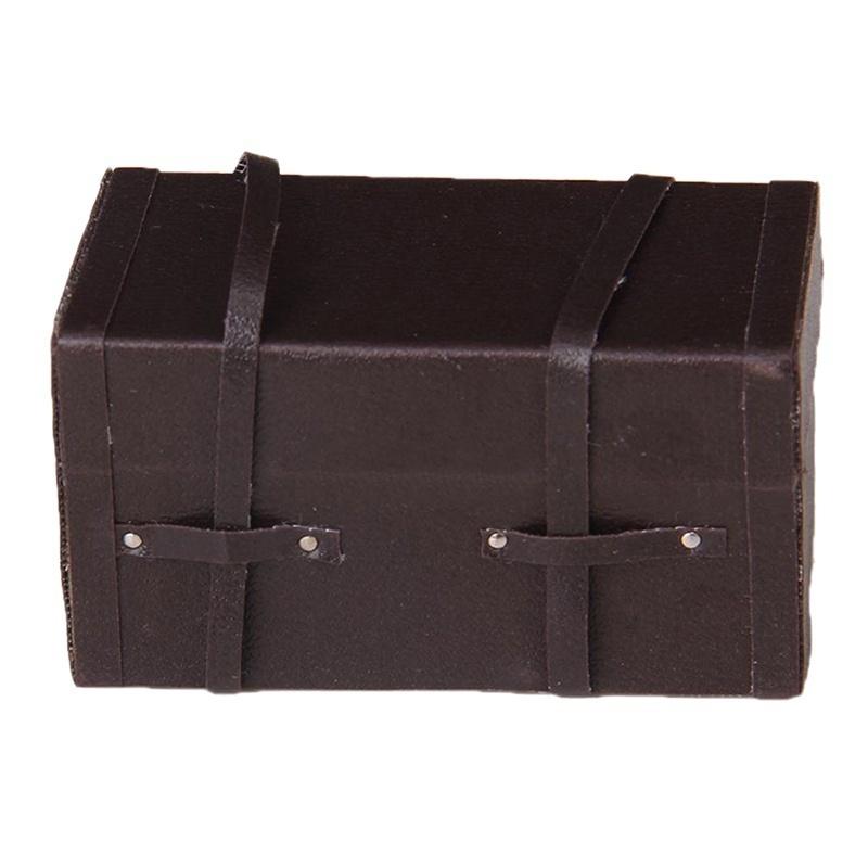 1/12 Miniaturní Vintage kožený dřevěný kufr pro panenky Mini Box na zavazadla