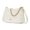 Kate Spade Carey Metal Logo Zipper Closure Leather Shoulder Bag for Women In White