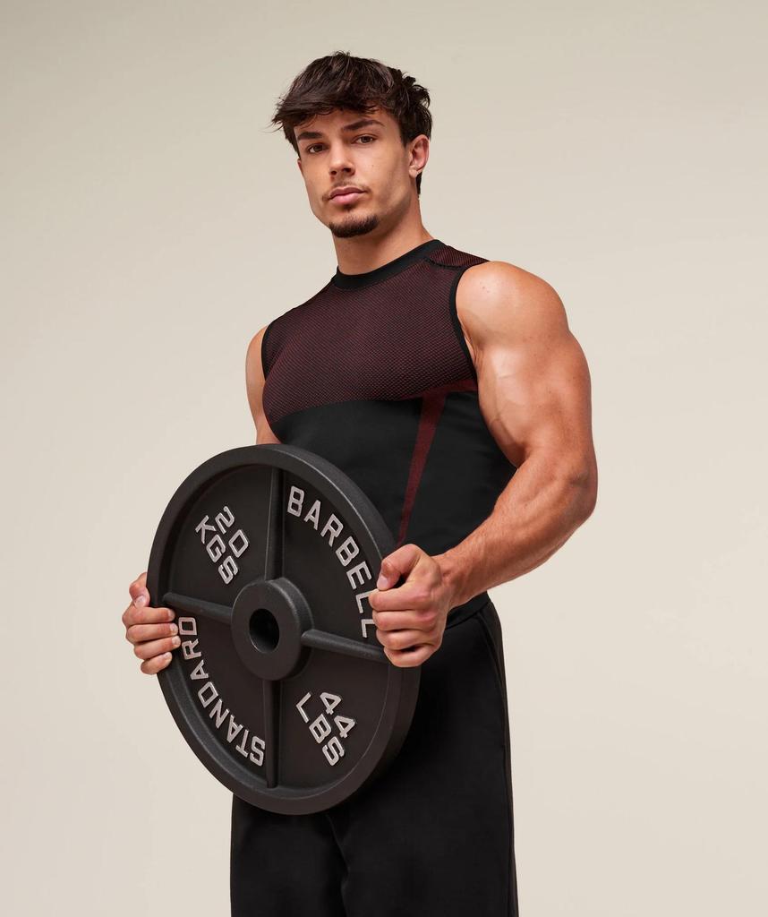 Męski bezszwowy szybkoschnący bezrękawnik do biegania