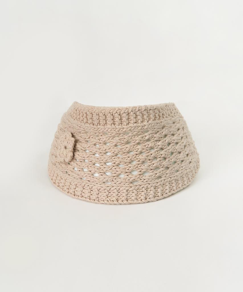 TOFFEE WOMEN W Crochet Knit Hair Band (Beige)