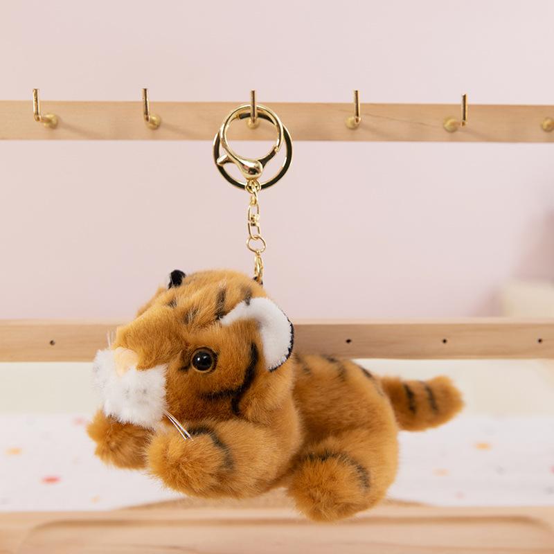 Joint Siberian tiger plush toy children's doll zoo souvenir tiger keychain backpack pendant