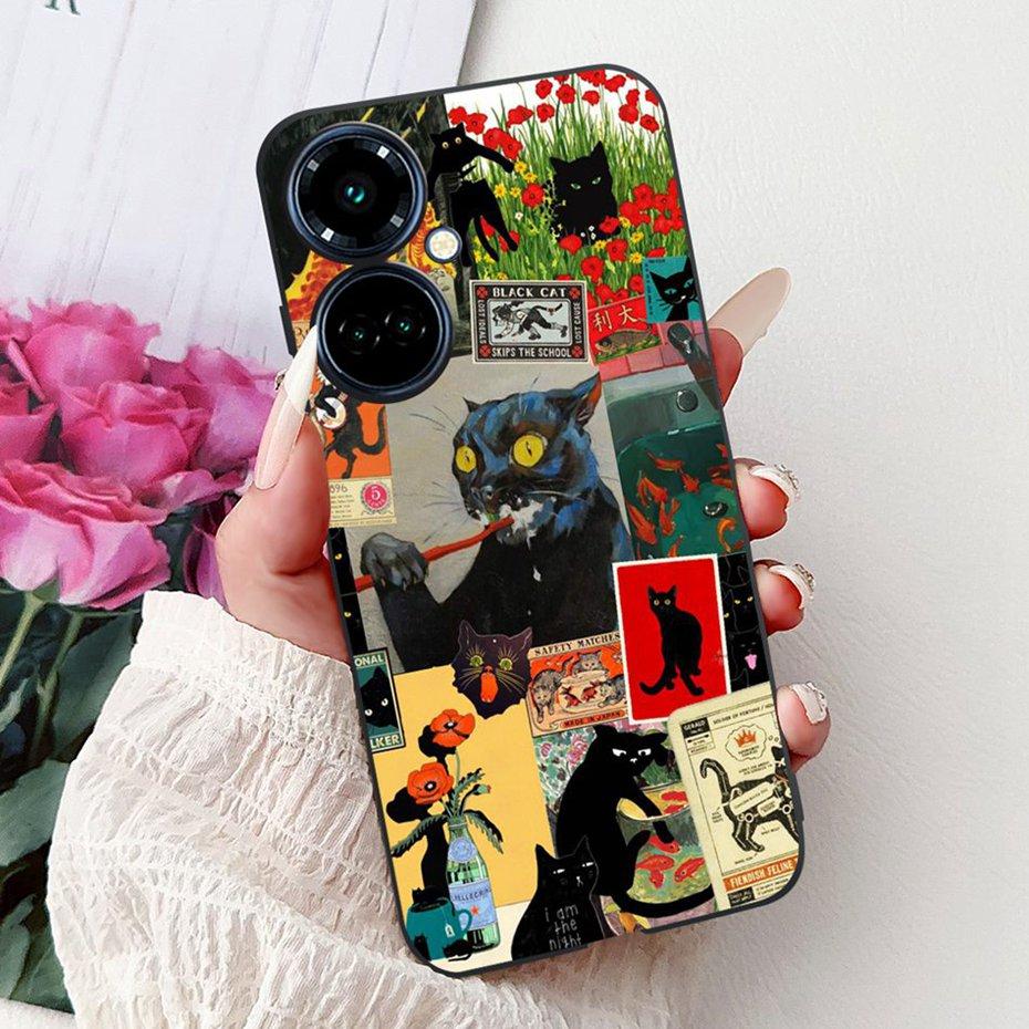 New Design Phone Case For Tecno Camon 19 Pro 5G 4G Camon19 Black Silicone Soft Cover For Tecno Camon 19 19Pro 4G Cases Bumpers