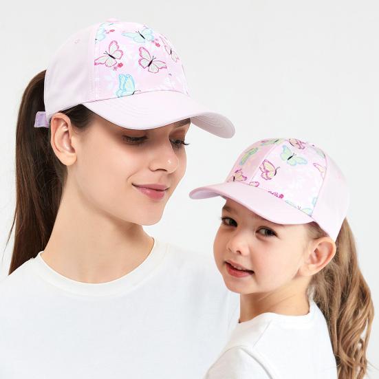 Kids Baseball Cap Girls Ponytail Hat Adjustable Golf Hat for Toddlers Girls Boys Outdoor Sun Protection Hat for Sports Beach