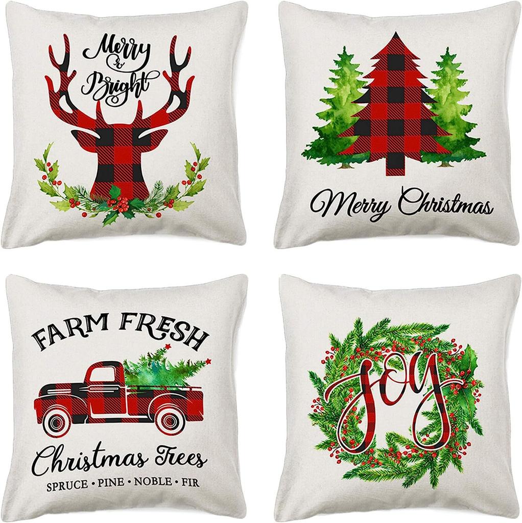 New Christmas Combination Pillowcase Christmas Hat Bell Dwarf Pillowcase Home Holiday Decoration Cushion Cover