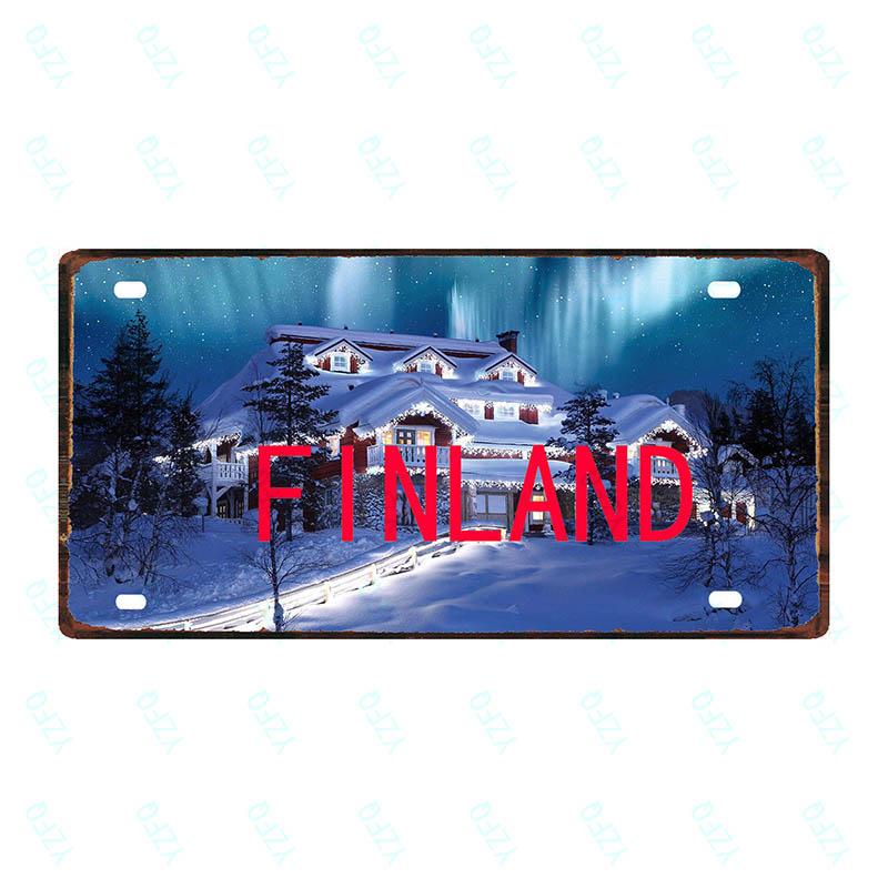 Spain Thailand France Chile City Metal Sign Tin PlateTravel Souvenir Vintage Poster Bar Wall Shop Home Decor 6x12 Inch DC-0109B