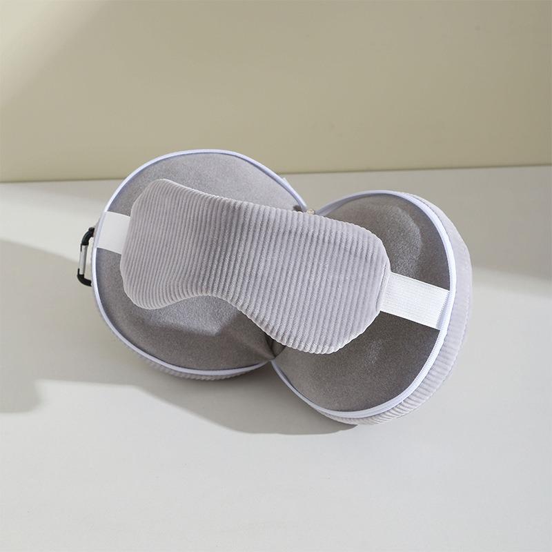 

1pcs 2-in-1 U-Shaped Neck Pillow Eye Mask Travel Sleep Mask Pillow for Airplane Office Nap Neck Support Sleep Aid Pillow сірий