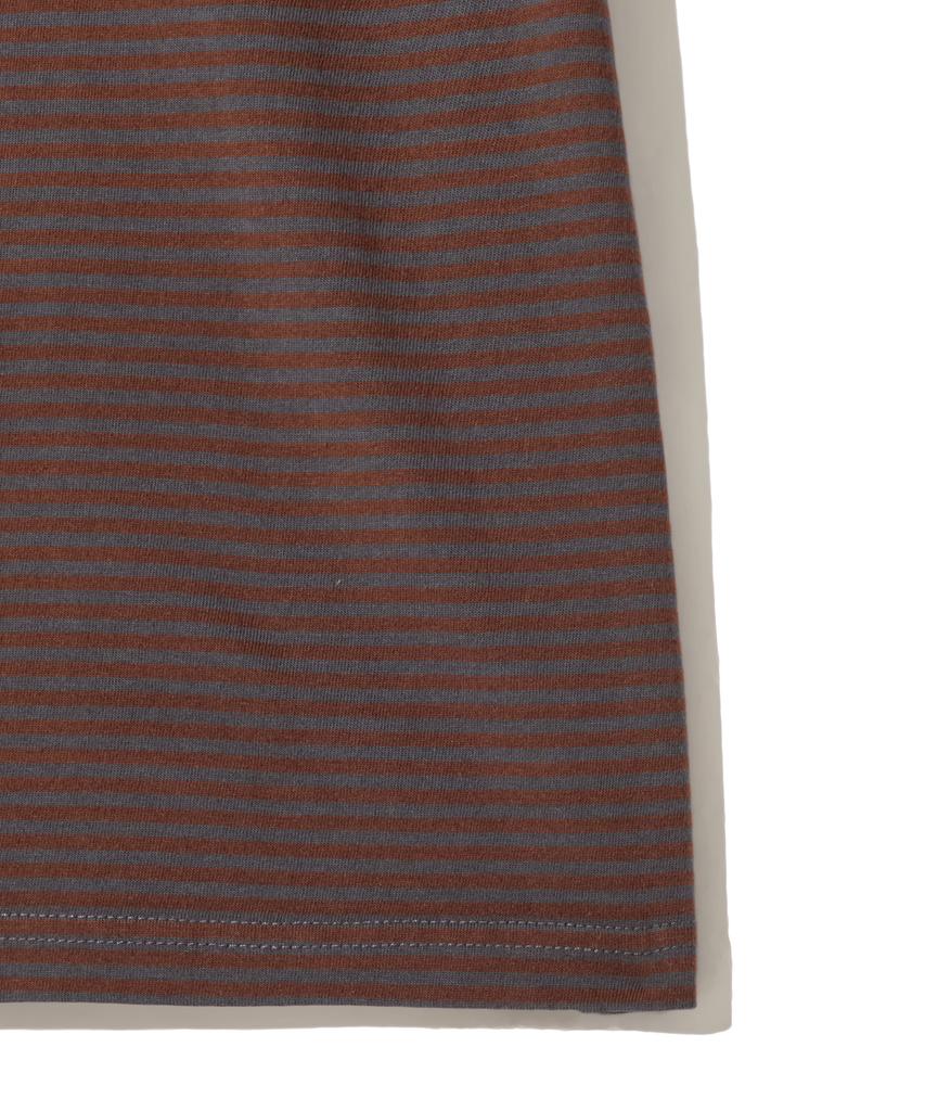ANNOT Washed Striped T-Shirt Charcoal Brown
