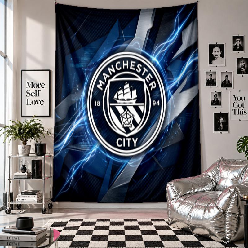 Manchester City Wall Tapestry Home Decor Wall Hanging Cloth for Bedroom Living Room Background