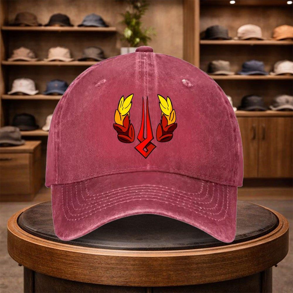 A MenS Flame Wheat Spike Baseball Cap Stylish And Adjustable for Outdoor Use Featuring an Urban Design This Lightweight And