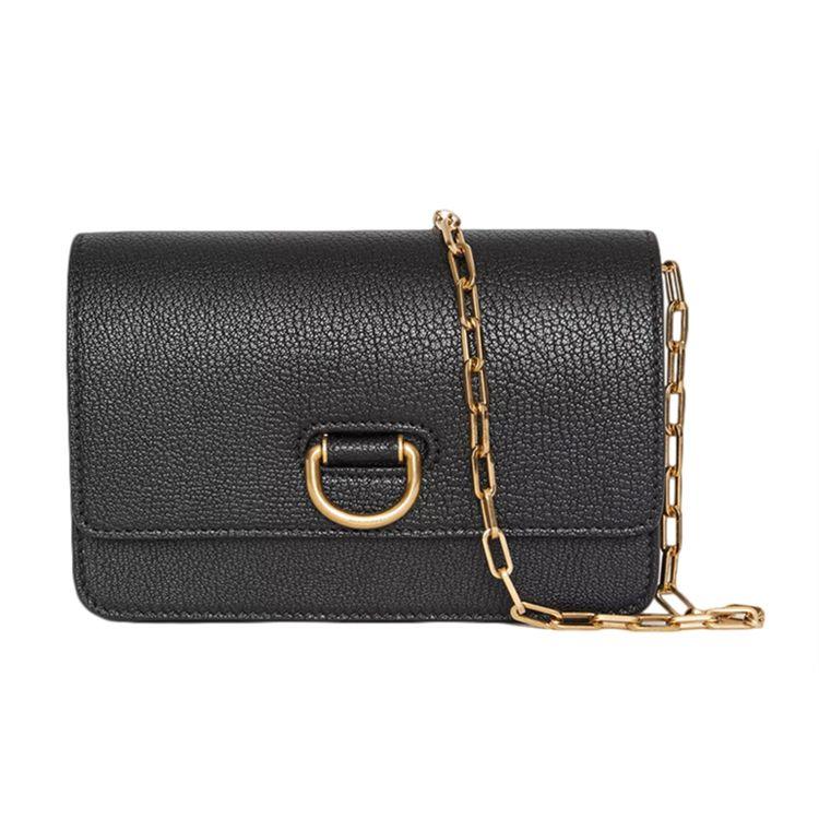 

Burberry D Ring Chain Mini Shoulder Crossbody Bag Women bags Black 8004569 Basic Set (Bag+Dust Bag)