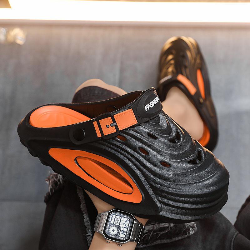 Fashion Comwarm Summer Slippers For Men Soft Sole Comfort Outdoor Beach Slides EVA Lightweight Hole Shoes Fashion Platform Men's Sandals