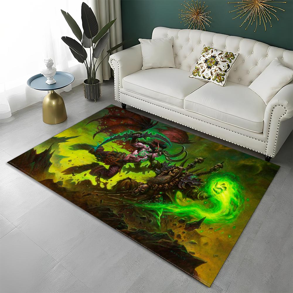 WOW Game World of Warcraft Gamer HD Teppich für Zuhause Wohnzimmer Schlafzimmer Sofa Fußmatte Dekor, Kinderteppich Rutschfeste Bodenmatte