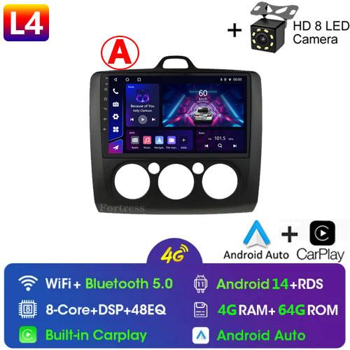 9" 2 Din 4G+WiFi Car Radio for Ford Focus Exi MT Mk2 MK3 2004-2011 Multimedia Player Android 13 GPS Navigation Head Unit