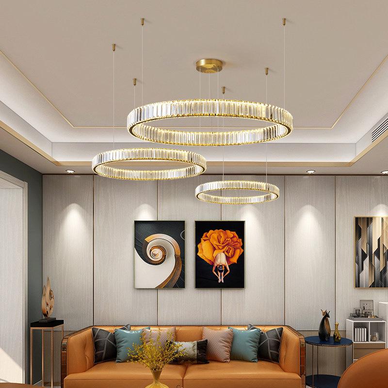 Modern Luxury Duplex Crystal Chandelier for High Ceiling Staircase & Villa Living Room