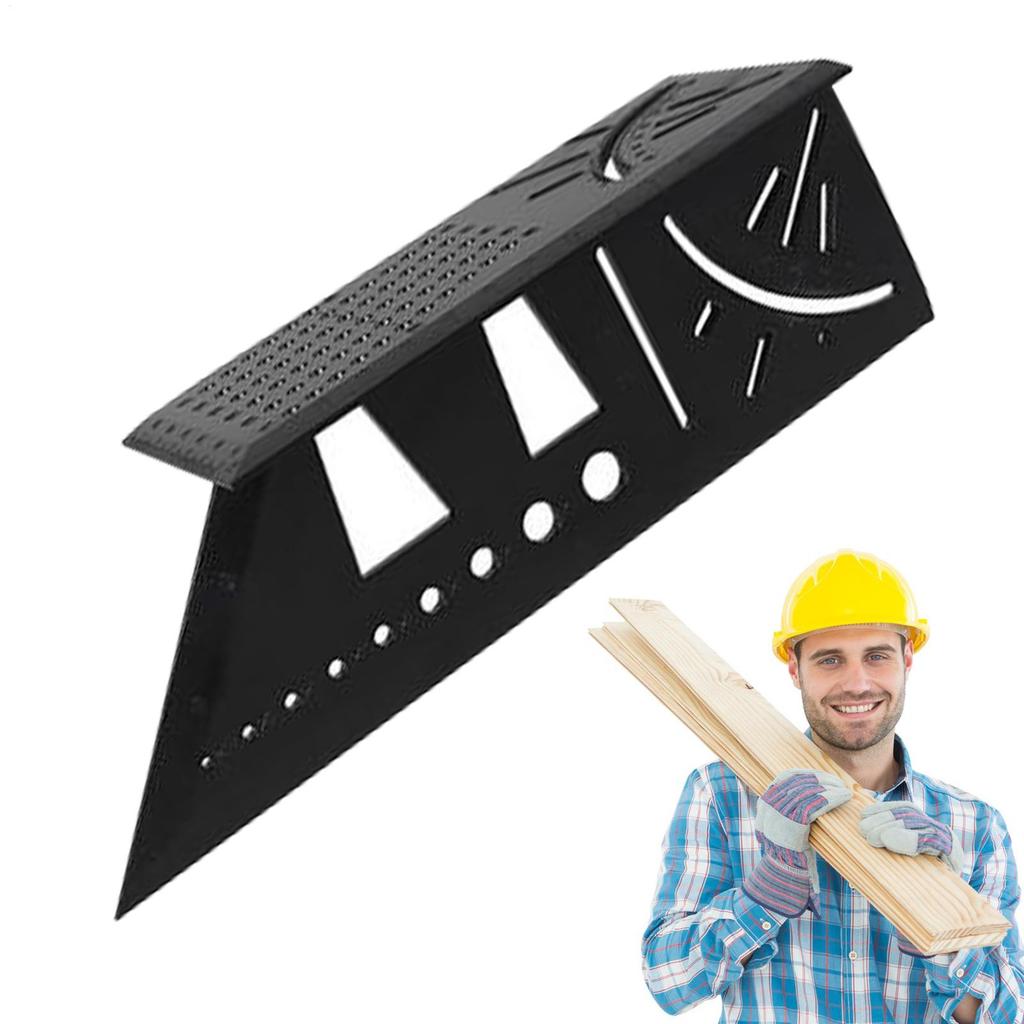 3D Miter Angle Measuring Tool Multifunctional Angle Ruler Carpenter Lines Square Measuring Ruler 45 90 Degree Lines Ruler Gauge