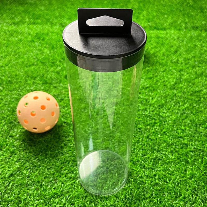Transparent Pickleball Storage Box With Lid Cylindrical Empty Ball Holder Pickleball Tube Barrel Badminton Baseball Tennis