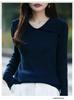 Spring & Autumn Women's Korean Style Elegant Solid Color Lapel Knitwear Sweater