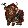 Seasonal Crafting Supplies Christmas Patchwork Fabric DIY Kit, Adult Sewing Handcrafted Set with Kit Pre-Cut Squares, Holiday Animals Craft