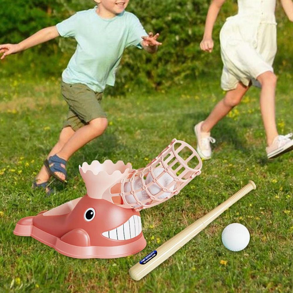 Cartoon Whale Baseball Pitching Machine with Ball Baseball Launcher  Parent-Child Interaction