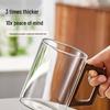 JIMI High Borosilicate Glass Water Cup Set with Wooden Rack