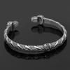 Stainless Steel Adjustable Viking Wolf Head Rune Men's Bracelet