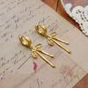 Spot Custom Personalized Bow Titanium Steel Earrings Premium Sense Gold Geometric Stud Earrings Jewelry