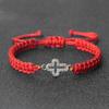 Gebet Jesus Kreuz Seil Armband Geflochten Schwarz Weiß Faden Glücksarmband Verstellbar Yoga Heilung Armreif Christlicher Schmuck Geschenk