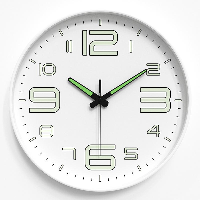 Luminous Wall Clock Silent Clock Home Living Room Clock Wall Hanging Simple Quartz Clock Cloc 25CM