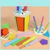 Wooden Color Sorting Cups Educational Toy For Toddlers And Early Learning