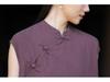 Spring 2026 Original Chinese Frog Button Cotton Linen Cheongsam Dress - Sleeveless, Stand Collar, Ramie Sand Wash