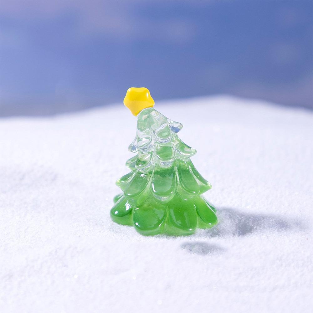10pcs Cute Snowman Miniature Figurines Transparent Merry Christmas Decoration  Christmas Gift