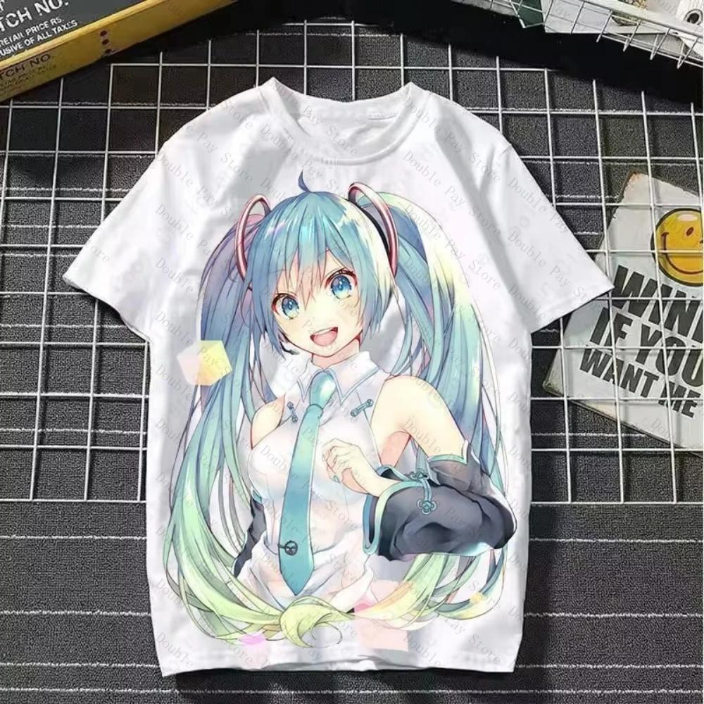 

Anime Fashion Cartoon Characters Casual MIKU Tshirt Summer Round Neck Womens Tops Pattern Tshirt Unisexs Shirts Women tshirts 4XL