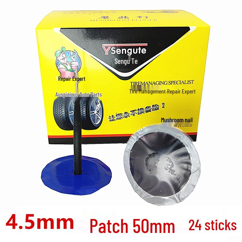 Mushroom Nail Tire Repair Plug & Patch Set for Vacuum Tires (3mm, 4.5mm, 6mm)
