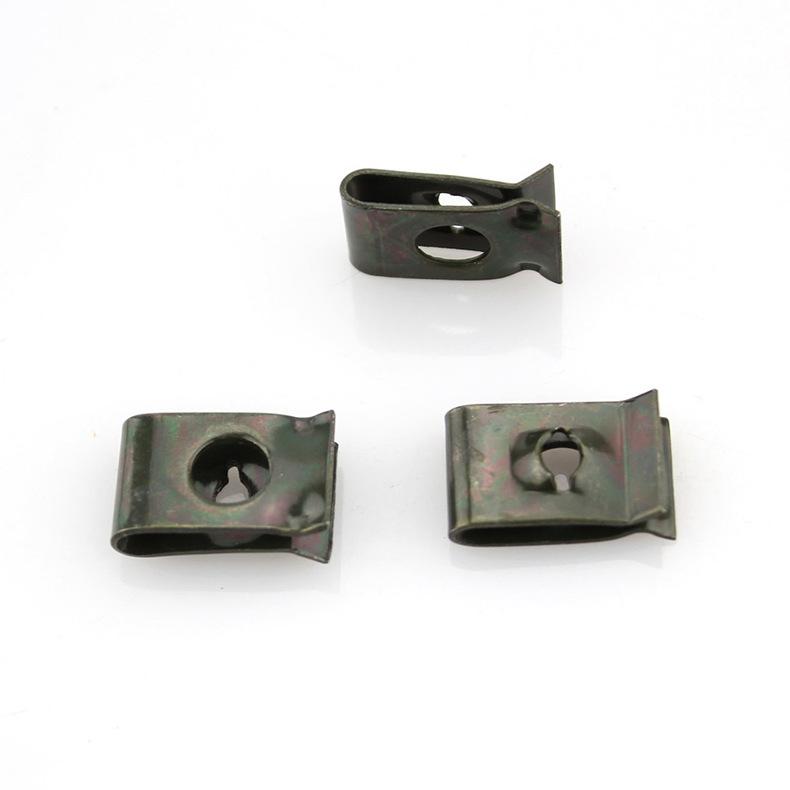 40pcs Spring U-Type Metal Clips Rivets Block Square Nuts Self Tapping Screw Hole Interior Door Trim Panels Clips Metal Rivets