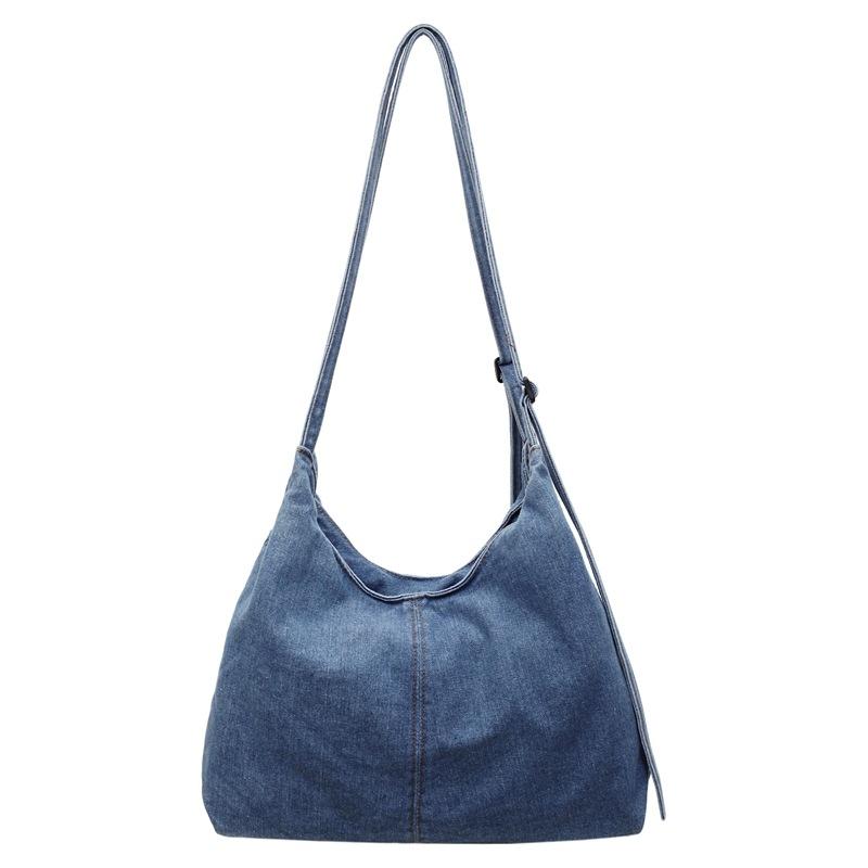 Denim bag women's high sense 2025 new autumn and winter versatile shoulder underarm cloth bag commuter tote bag