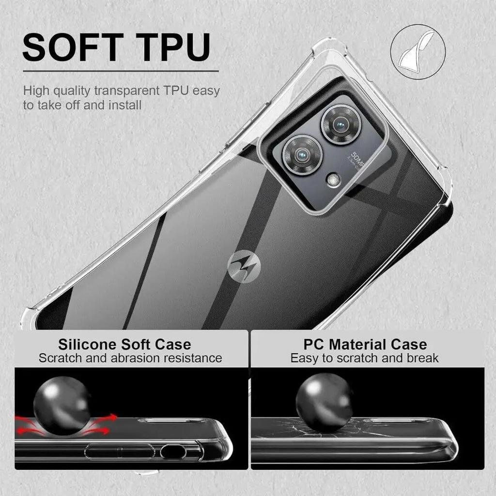 Transparent Shockproof Airbag TPU Case for Motorola G05 G75 G85 G35 G55 E14 G04S G24 G15 G84 G34 G54 G14 Cover Fundas Coque