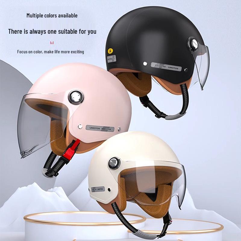 3C Certified National Standard Electric Scooter Helmet: Men's Transparent, All-Season, Universal Safety Half Helmet
