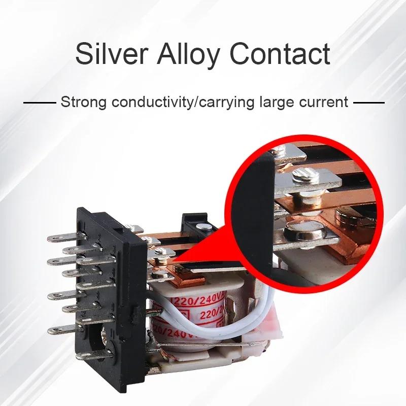 10 PCS Small Intermediate Relay AC Electromagnetic Relay with Base Switch HH52P HH53P HH54P HH62P HH63P HH64P