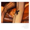 Japanese Fun Fishnet Socks Long Tube Over Knee Bow Bottom Pantyhose Sexy Vertical Line Women's Black Thin Summer