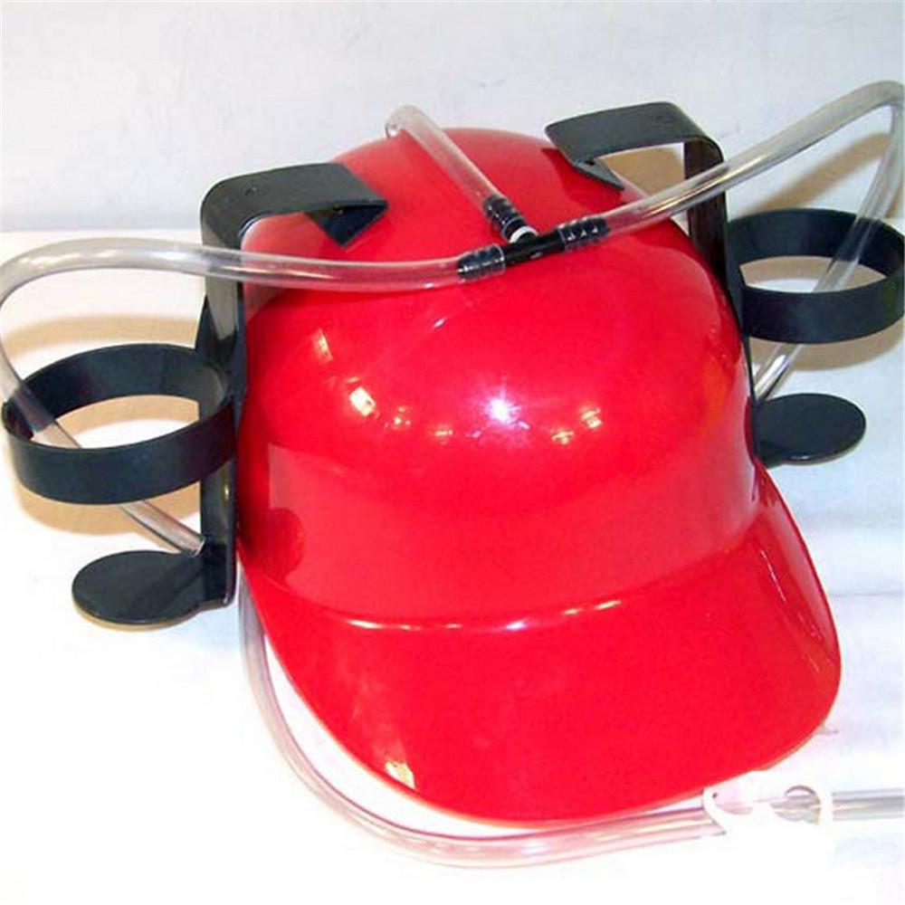 Casco per bevande Bere Birra cola Coke Soda Cappello da minatore Pigramente rilassato Cappello con cannuccia Festa di compleanno Fresco Unico Giocattolo Supporto per accessori Guzzler
